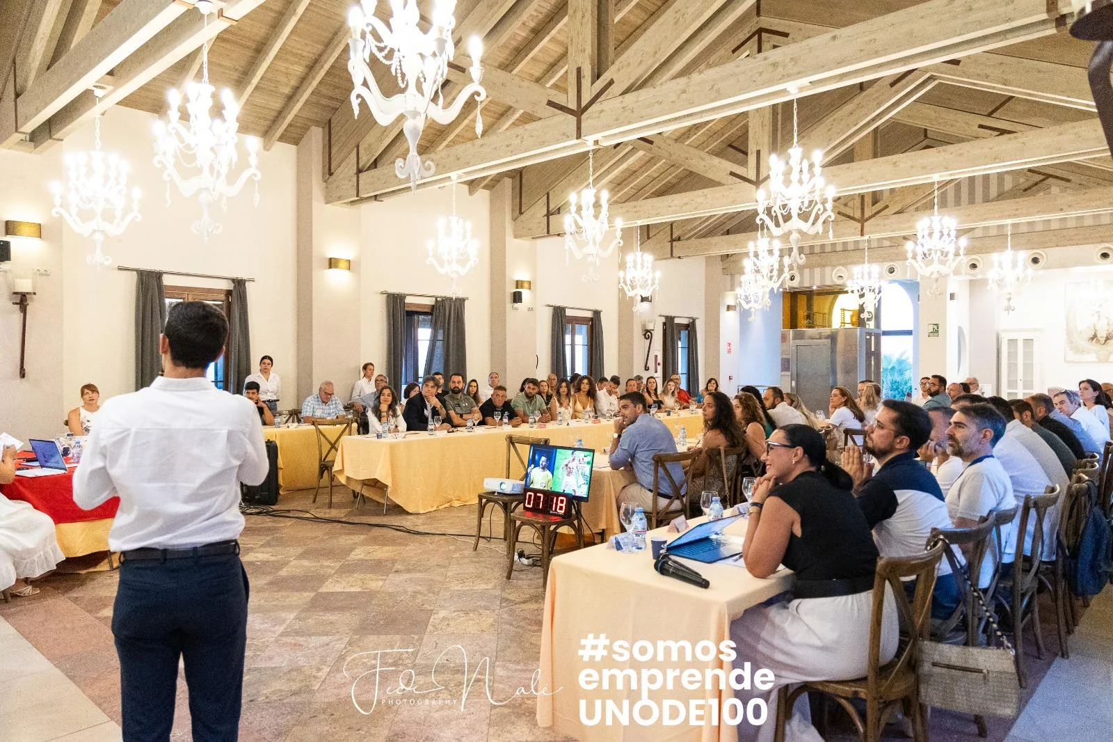 Manu Goncía durante una ponencia ante empresarios en Málaga
